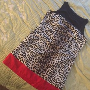 ThreadUP: Cheetah with Red Detail Shift Dress